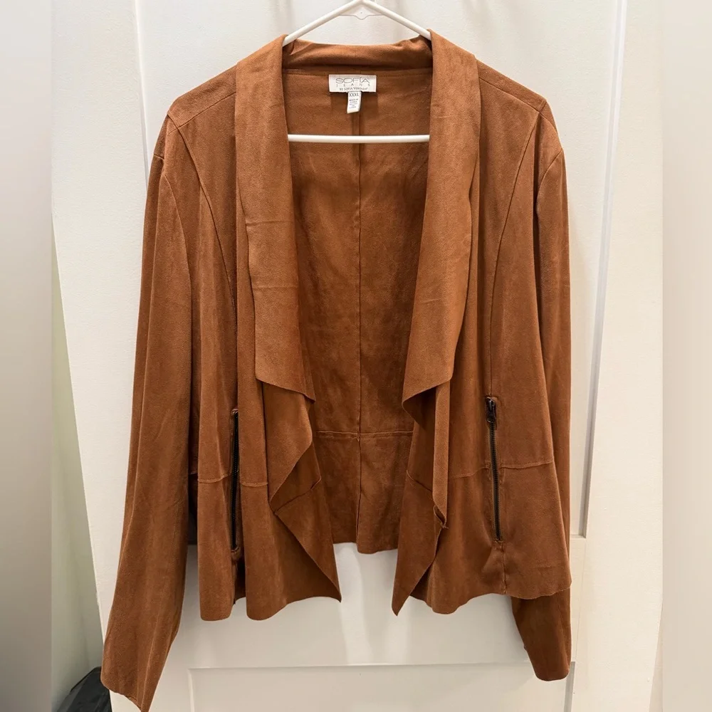 Sofia Vergara Women's Camel Moto Single-Breasted Jacket - Picture 3 of 5